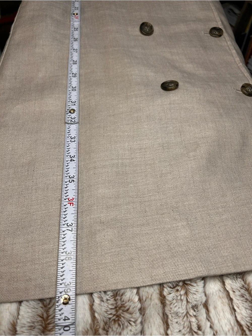 J. Crew Sleeveless Double-Breasted Midi Dress Linen Beige